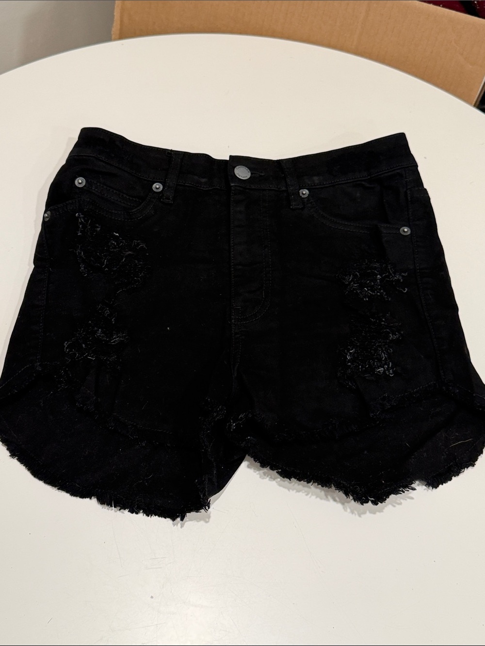 Carmar Black Distressed High-Rise Women’s Denim Shorts